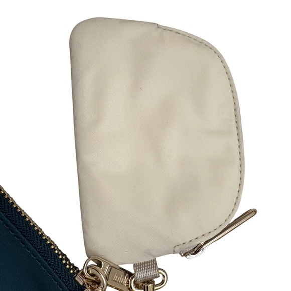 Lululemon Dual Pouch Wristlet new nwt in Warp Teal/Gold/Bone - Picture 6 of 8